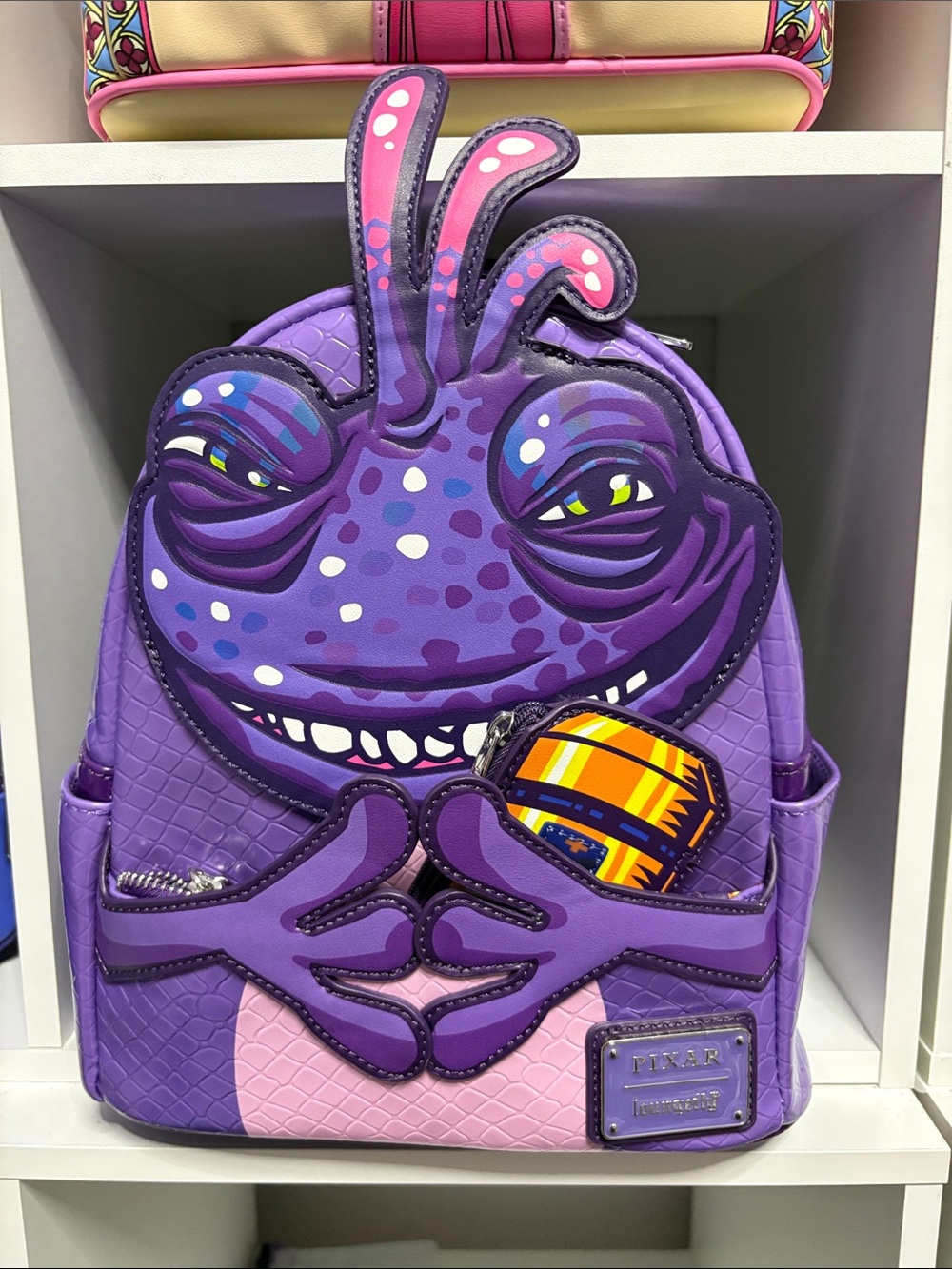 Loungefly Purple Pixar Character Mini Backpack with Colorful Accent